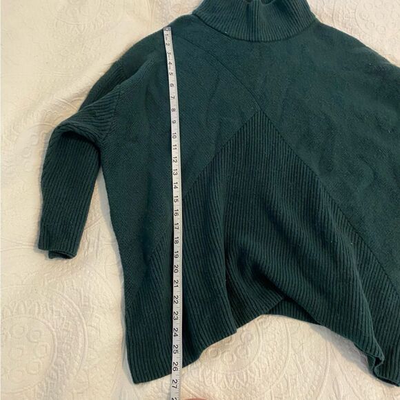 Talbots size 3Xp Dark Evergreen Ribbed Turtleneck Flowy Wool Blend Sweater - Picture 8 of 10